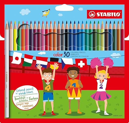 Buntstift - STABILO color - 30er Pack - mit 30 verschiedenen Farben inklusive 4 Neonfarben