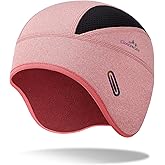 GXCROR Winter Helmet Liner Skull Cap, Fleece Lined Warm Cycling Cap with Glasses Holes, Thermal Hat Beanie for Men Women