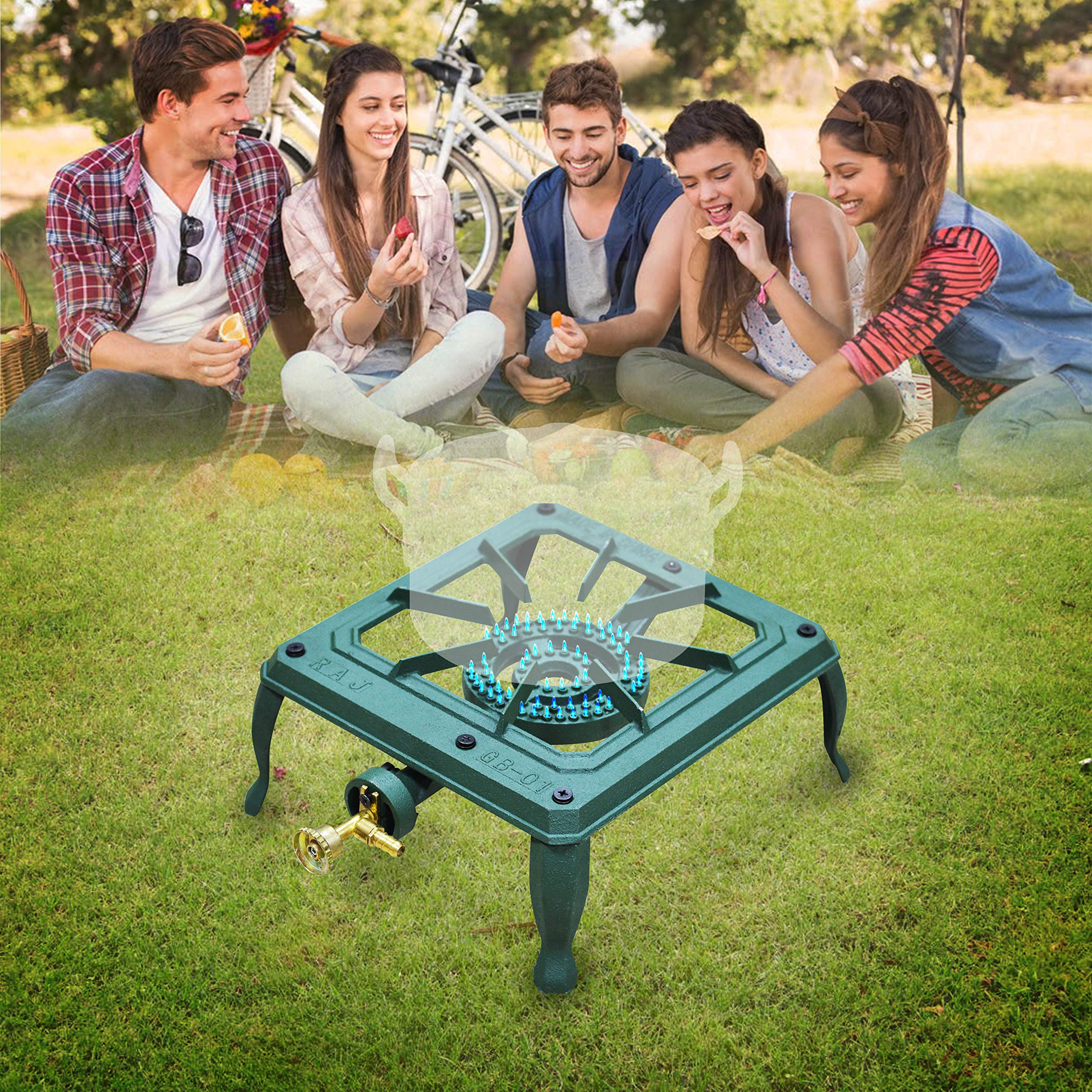 Raj GB01 CAST IRON STOVE-1 GREEN