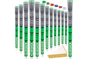 SAPLIZE Cross Cord Golf Grips Set of 13 Grips with Tape or Full Regripping Kit, Std/Mid/Jumbo, Low Taper Design, Multi-compound Hybrid, Anti-Slip Golf Club Grips, CL03 Series