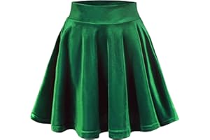 Urban CoCo Women's Vintage Velvet Stretchy Mini Flared Skater Skirt