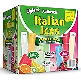 Wyler's Authentic Italian Ice Freezer Pops, Variety Pack, 96 Count | 2 oz Freeze Pops, Fat Free &amp; Gluten Free Frozen Dessert, Fruit Flavored Ice, Summer Treats, Family Snacks, Freezer Ready