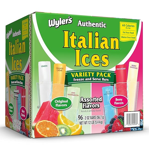 WYLER’S AUTHENTIC ITALIAN ICE, FAT FREE FREEZER BARS,...