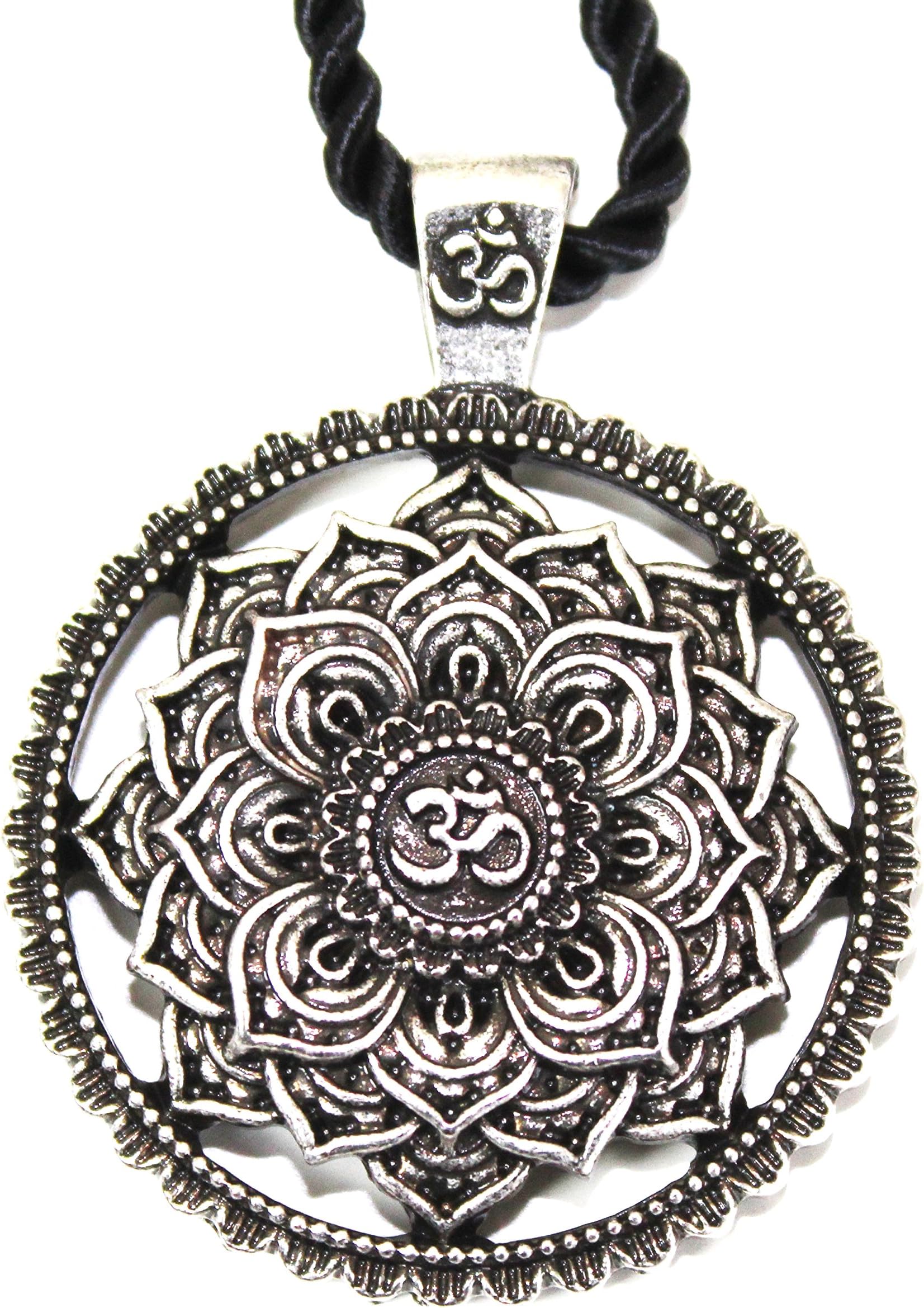 Jewel Jewelry Necklace Pendant Flower Mandala / Sacred Geometry / Lotus OM Buddhist Zen Yoga Amulet / Gift Original Unisex Woman Man
