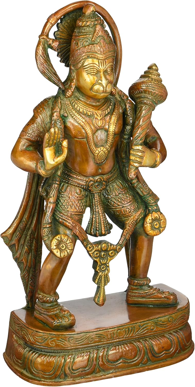 Anonymous Artist Hanuman Statue 11 inches Brass Statue of