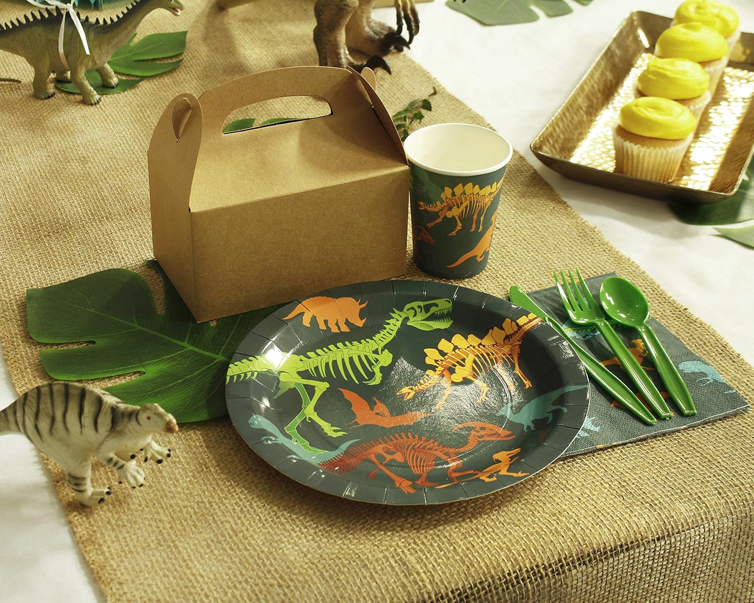 Dinosaur Party Bundle, Includes Plates, Napkins, Cups, and Cutlery (24 Guests,144 Pieces): Toys & Games