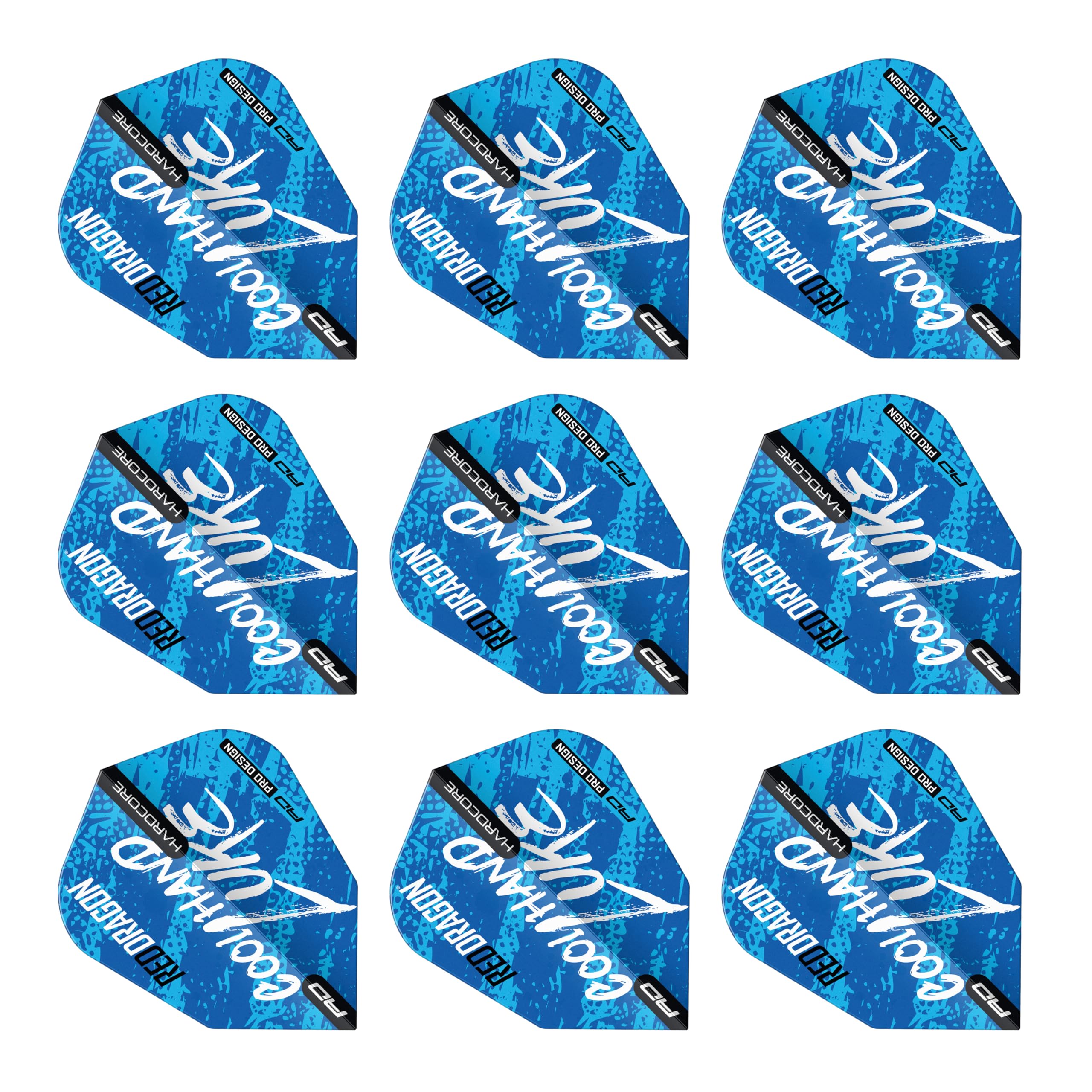 RED DRAGON Luke Humphries World Champion Blue V-Standard Dart Flights 3 Sets Per Pack (9 Dart Flights in total)