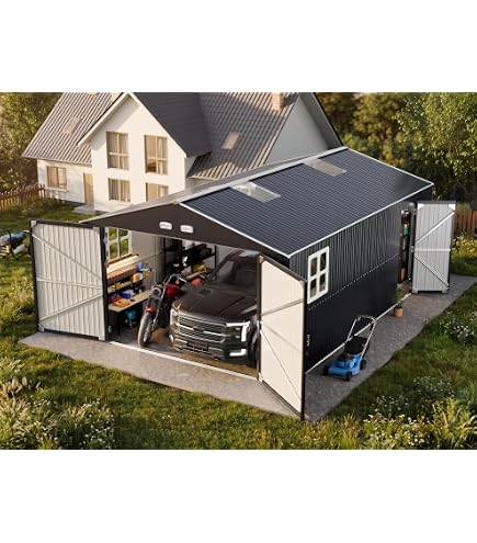 Amazon.com : K Knowbody 13x20x8.3 FT Metal Garage Shed with Base