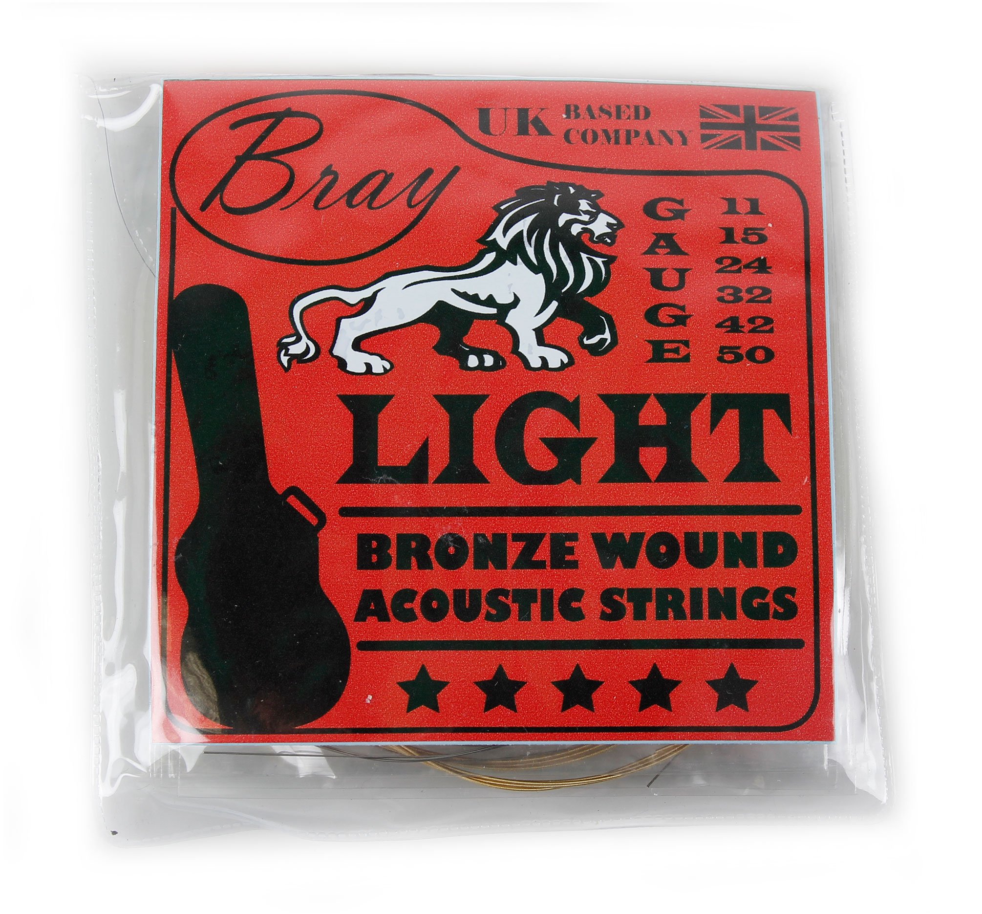 Bray Light Bronze Wound Acoustic Guitar Strings (11-50) Perfect For Yamaha F370, Yamaha F310, RayGar, Hapilife, Lindo 933C & LDG-46 Acoustic Guitars