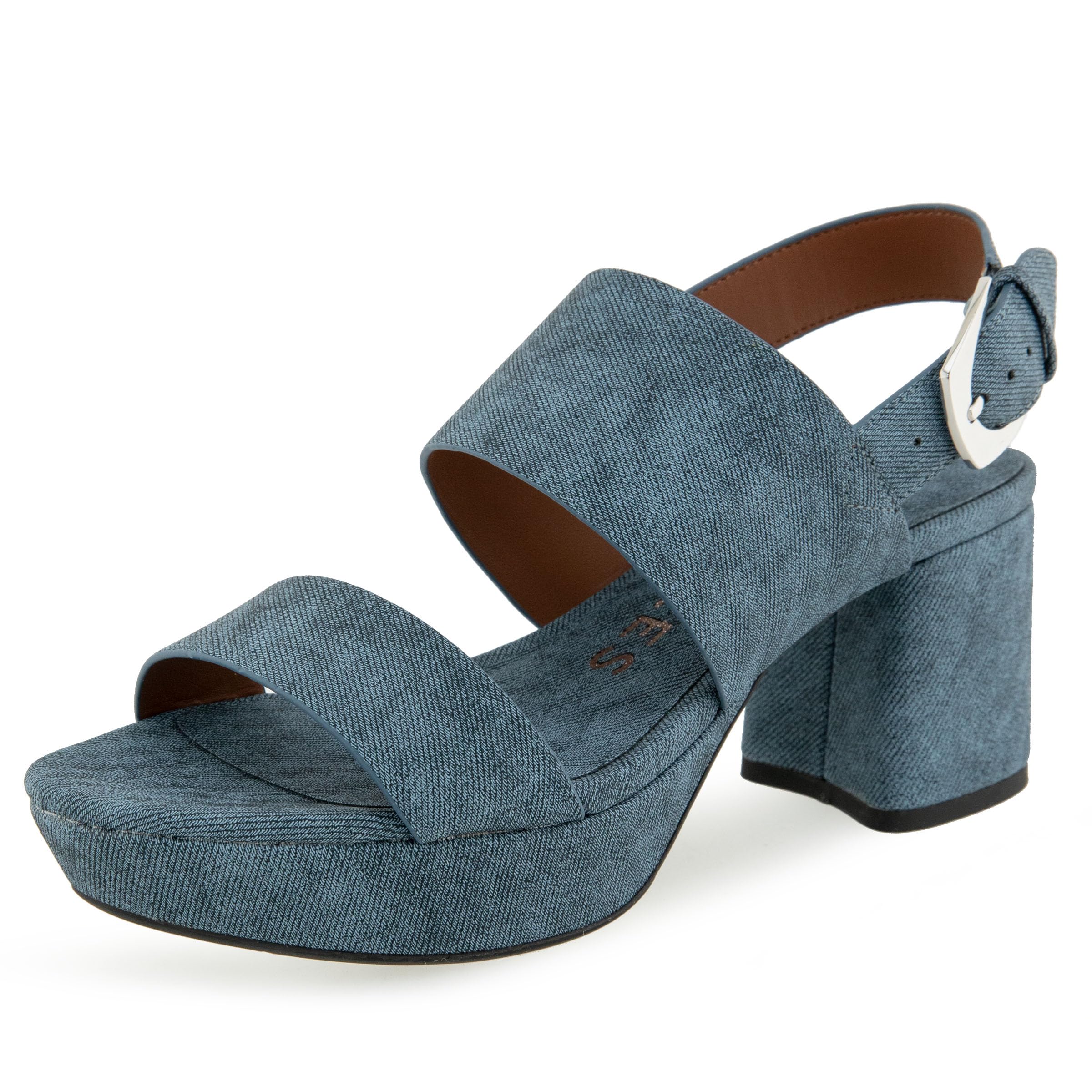 Aerosoles Women's CAMILIA Heeled Sandal, BLUE JEAN DENIM TEXTURED FAUX LEATHER, 9M Image Aerosoles Women's CAMILIA Heeled Sandal, BLUE JEAN DENIM TEXTURED FAUX LEATHER, 9M Image