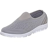 Propét Women's TravelActiv Slip-On Sneaker, Silver, 7 Wide