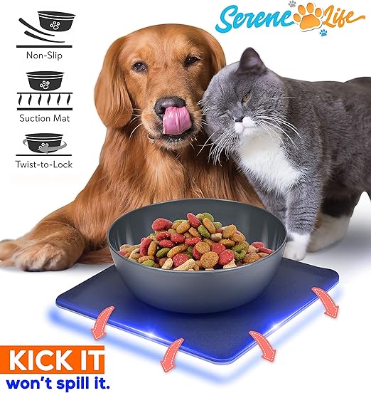 Amazon Com Non Skid Pet Bowl Set No Flip Dog Bowl Dog Spill