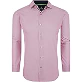 Tom Baine Slim Fit Performance Long Sleeve Mini Plaid Casual Button Down Shirt