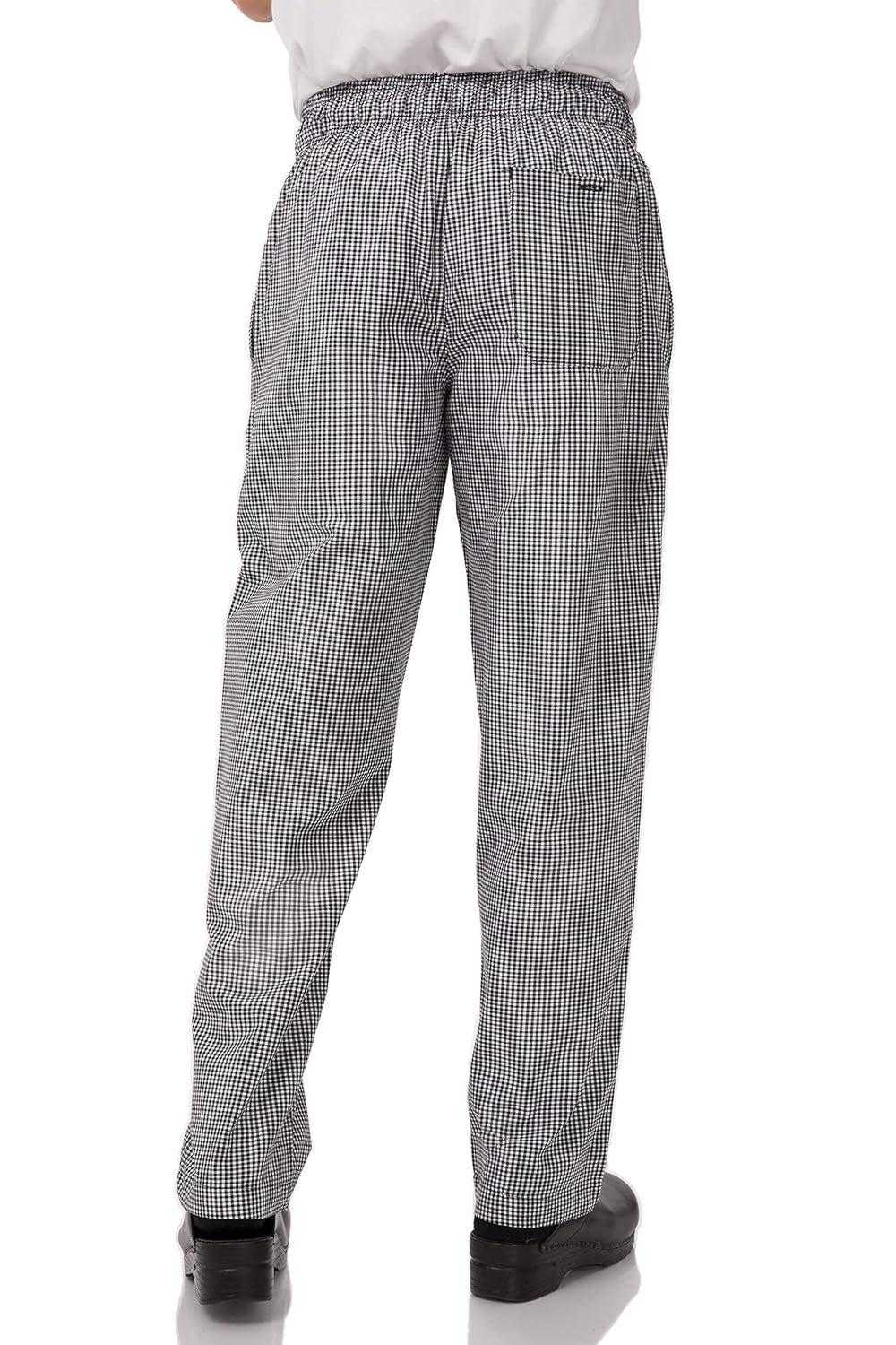 Chef Works Essential Unisex Baggy Pants, Large / L / Lrg, Small Black Check Design, Waist Size: 38-40 inch, Polycotton - Image 3