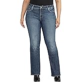 Silver Jeans Co. Womens Plus Size Elyse Mid Rise Slim Bootcut Jeans