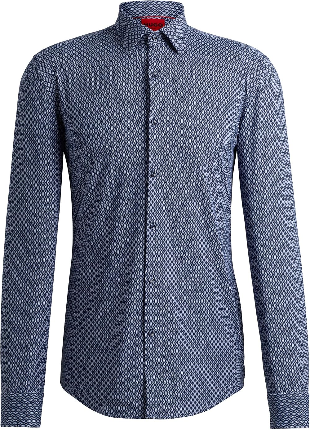 HUGO Kenno Men's Sharp Fit Cotton Dress Shirt Dark Blue 405 42
