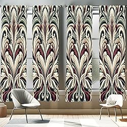 Ambesonne Leafy Art Window Curtains Pack of