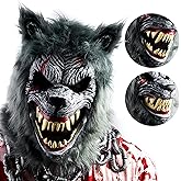 Spooktacular Creations Halloween Wolf Werewolf Mask with Movable Jaw, Werewolf Costume Accessories Scary Mask for Kids Men Women Halloween Horror Cosplay Costume, Masquerade Party Dress Up Prop