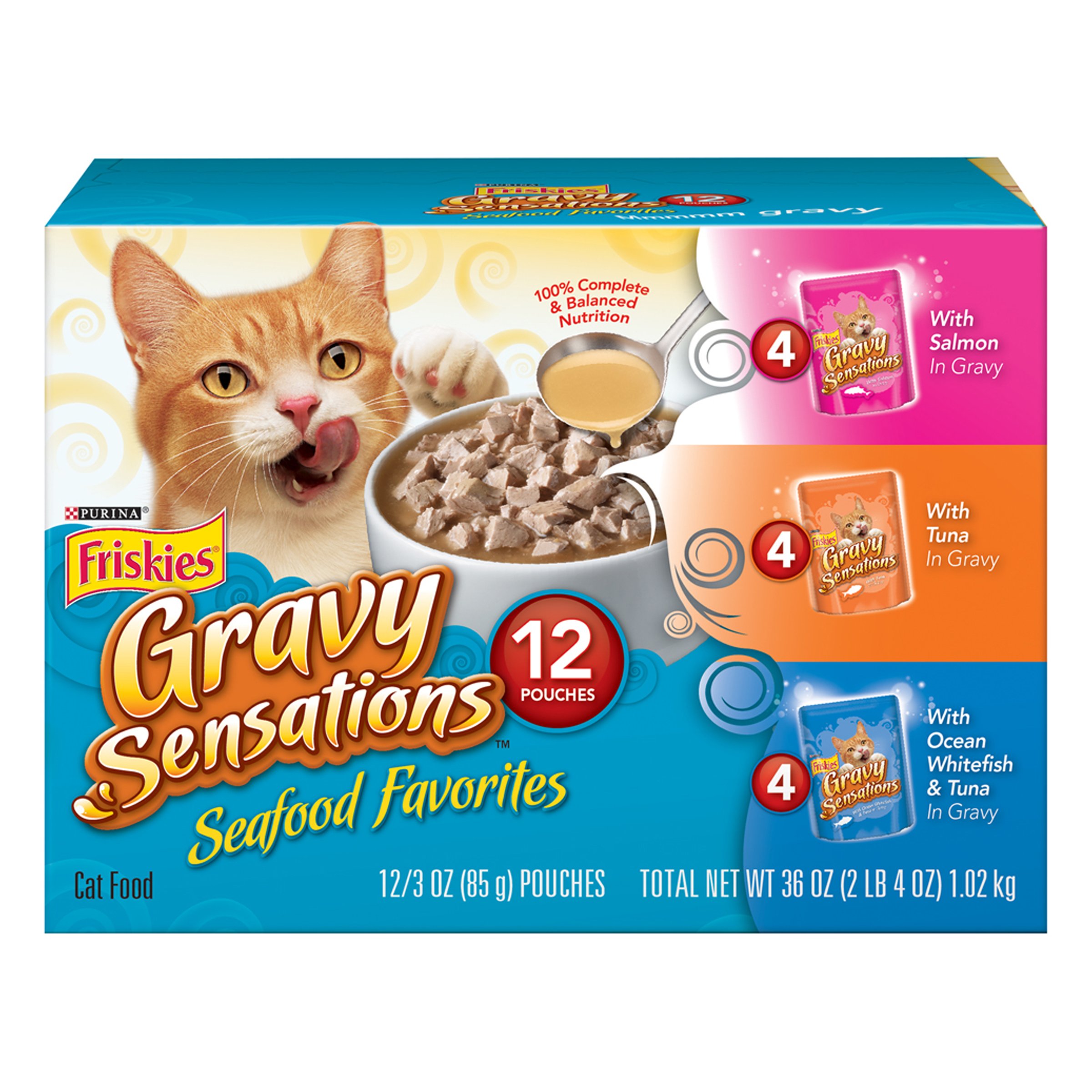 Friskies Poultry Favorites Cat Food, Variety Pack, 12 Pouches, 3 oz each Grocery