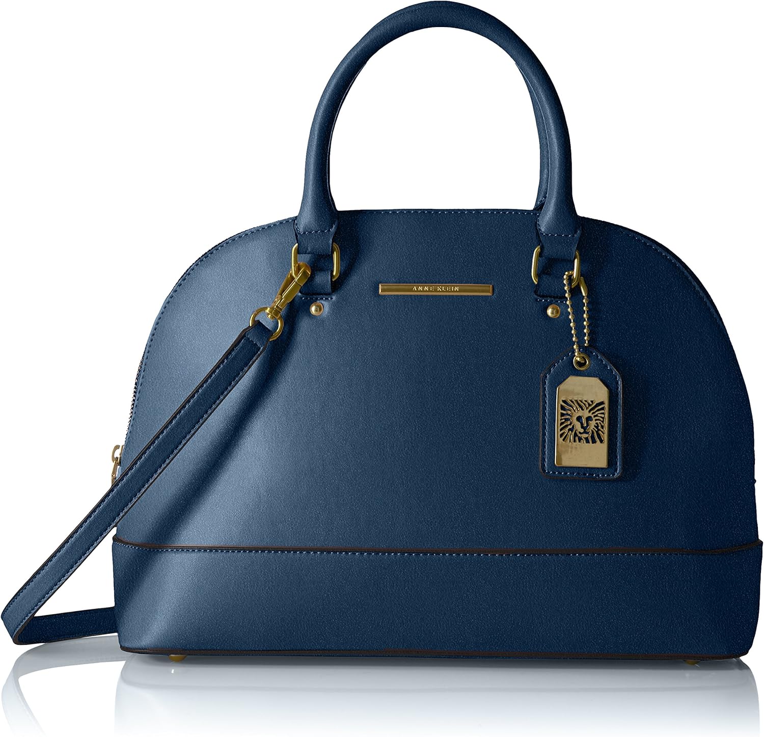 Anne Klein Buckle Up Dome Satchel, Sapphire Handbags