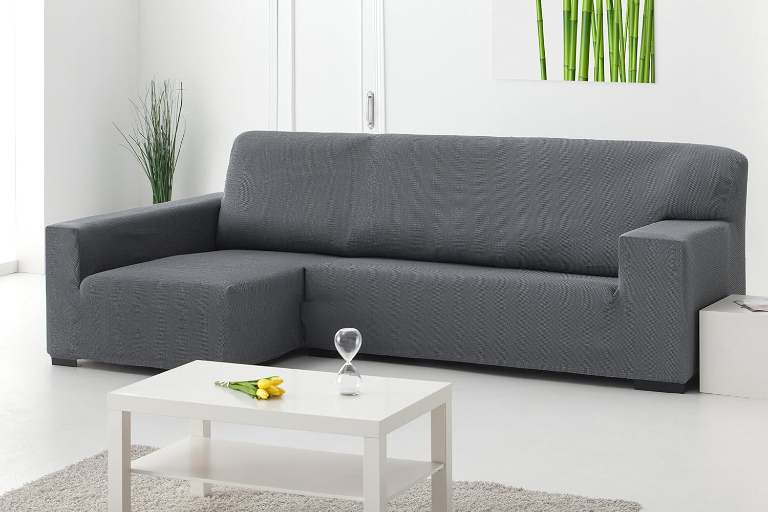 Martina Home Tunez Sofa Cover for Chaise Longue 32 x 17 x 42 cm Right Short Arm (Front View) Tres Plazas grey - Image 5
