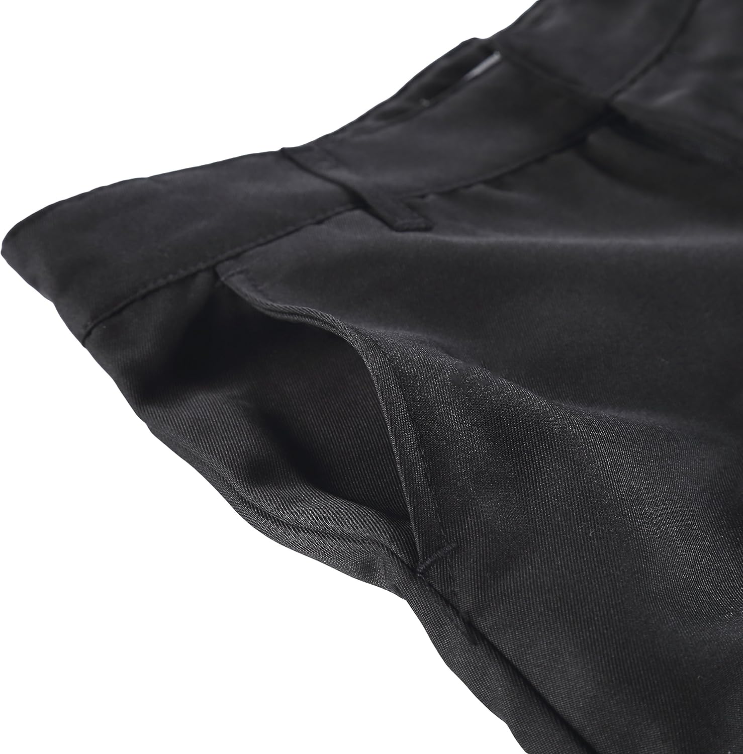 Bienzoe Boy's School Uniforms Stretchy Polyester Adjust Waist Dress Pants: Clothing