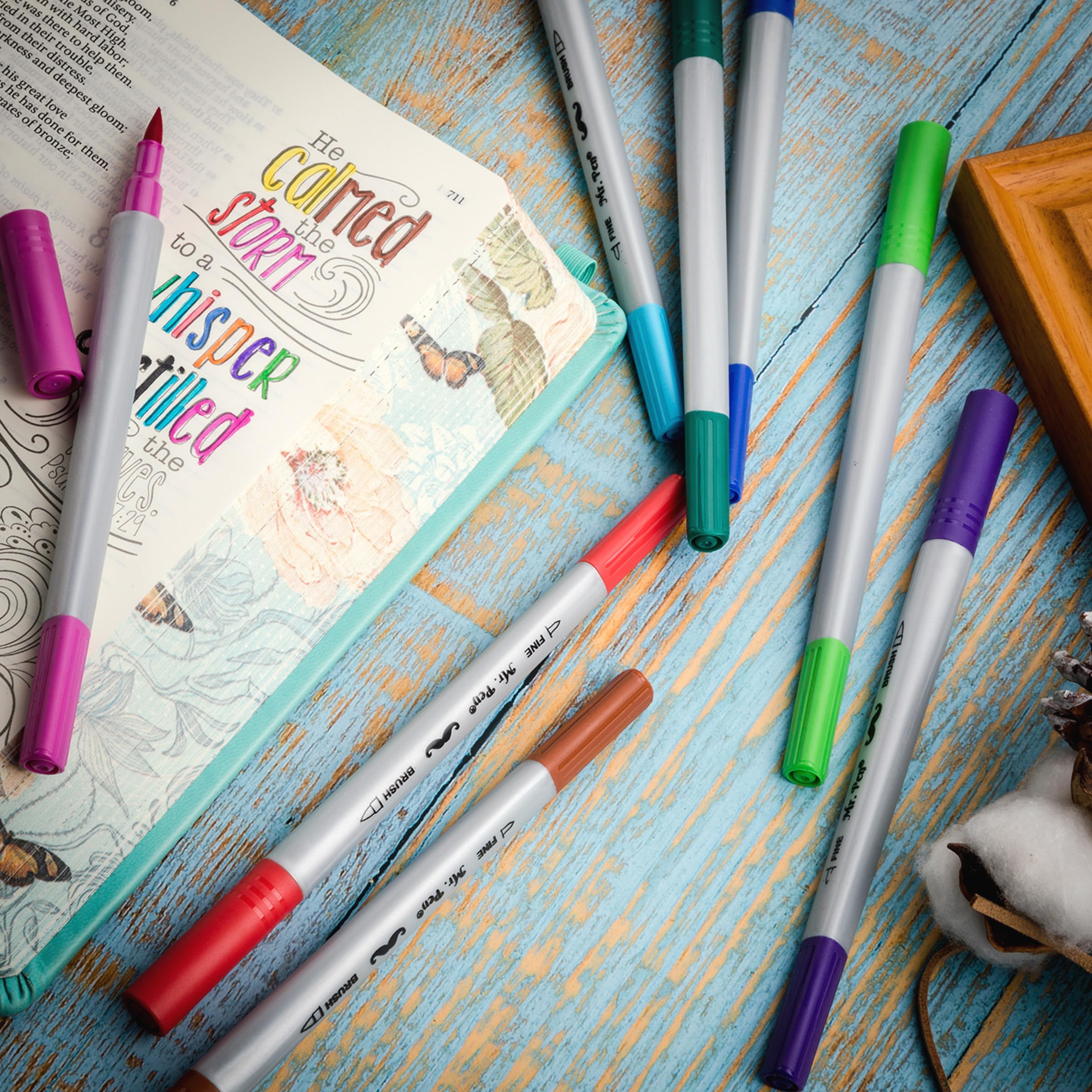 Mr. Pen- Dual Tip Brush Pens, 12 Colors, Art Markers for Coloring