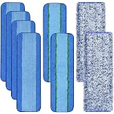 8 Pack Microfiber Cleaning Pad for Bona Mop Hardwood &amp; Hard Surface Floors Dry and Wet Floor Cleaning - Includes 4 Microfiber Cleaning Pad, 2 Deep Clean Pads and 2 Dusting Pad - Dual Zone Cleaning