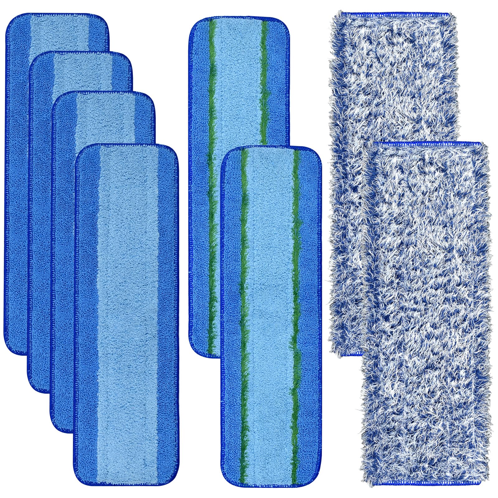 Photo 1 of 8 Pack Microfiber Cleaning Pad for Bona Mop Hardwood & Hard Surface Floors Dry and Wet Floor Cleaning - Includes 4 Microfiber Cleaning Pad, 2 Deep Clean Pads and 2 Dusting Pad - Dual Zone Cleaning