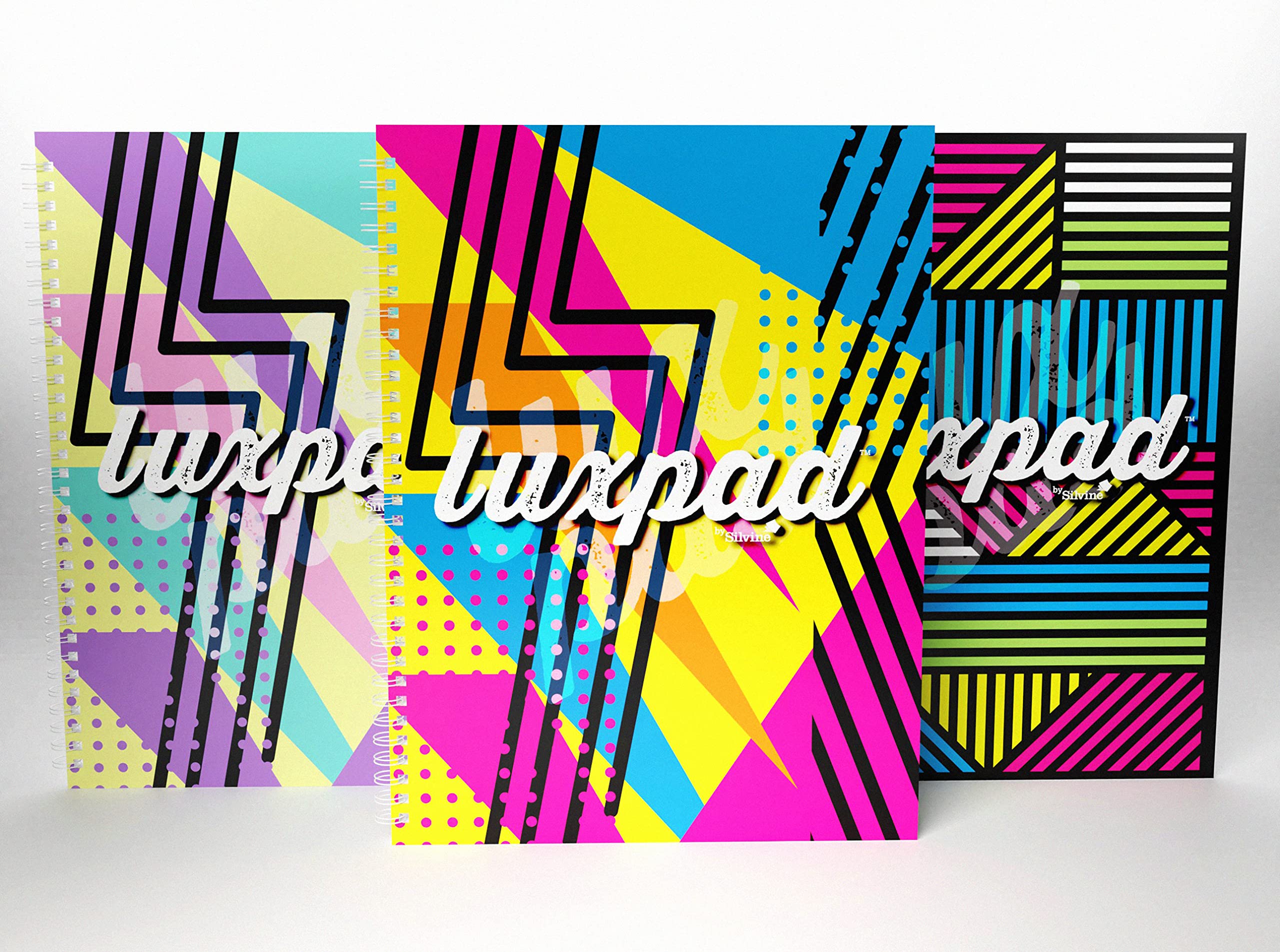 Luxpad Hyperglow A4+ Wirebound Notebook - Lined (160 Pages) Assorted Pack of 3