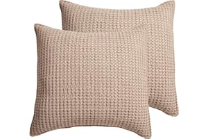 Levtex Home - Mills Waffle - Euro Sham (Set of Two) - Blush - Sham Size (26x26in.), No Insert