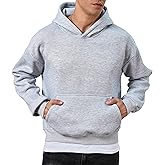 VPG Hoodies for Men, Casual Cropped Fleece Mens Sweatshirt with Pocket Pullover Plain Long Sleeve Hooded Sweatshirt