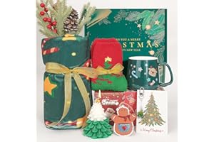 ELYSIRISE Christmas Gifts Basket for Women 2025 | Christmas Gift Box for Friend, Family | Holiday Gift Set with Christmas Blanket, Santa Mug, Socks | Xmas Present for Mom, Wife, Girlfriend, Sister, Coworker