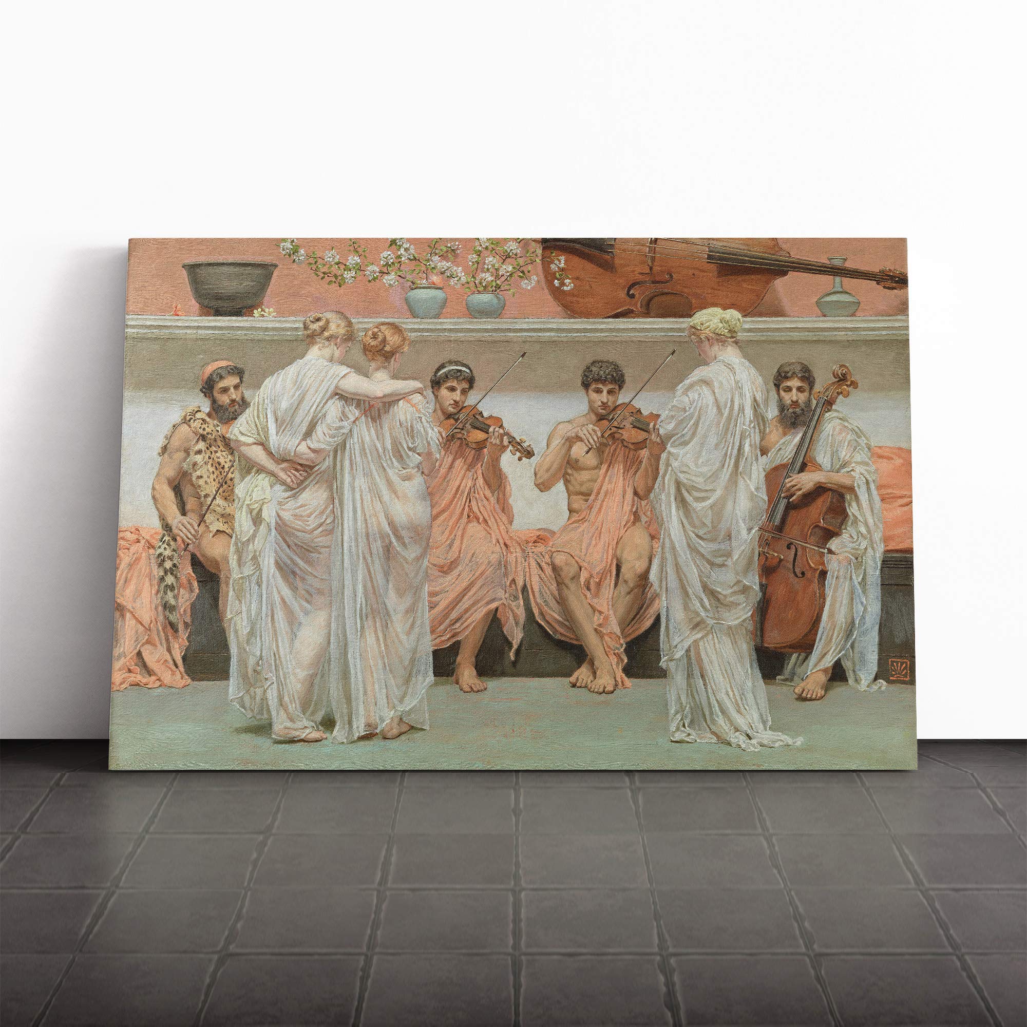 Lawrence Alma-Tadema A Quartet Canvas Print | Gallery Wrapped 30mm Frame Wall Art | 20x14 inches | Ready to Hang | Modern Picture | Living Room Bedroom Lounge Office