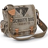 SCRUFFY DOG Messenger Bag for Men & Women – Vintage Stone-Washed Canvas Crossbody Bag Shoulder Satchel, Fits 13.3” Laptop, Adjustable Cross Body Strap