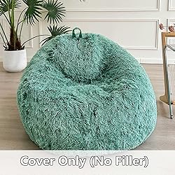 LIFEREVO Faux Fur Stuffed Animal Storage Bean Bag