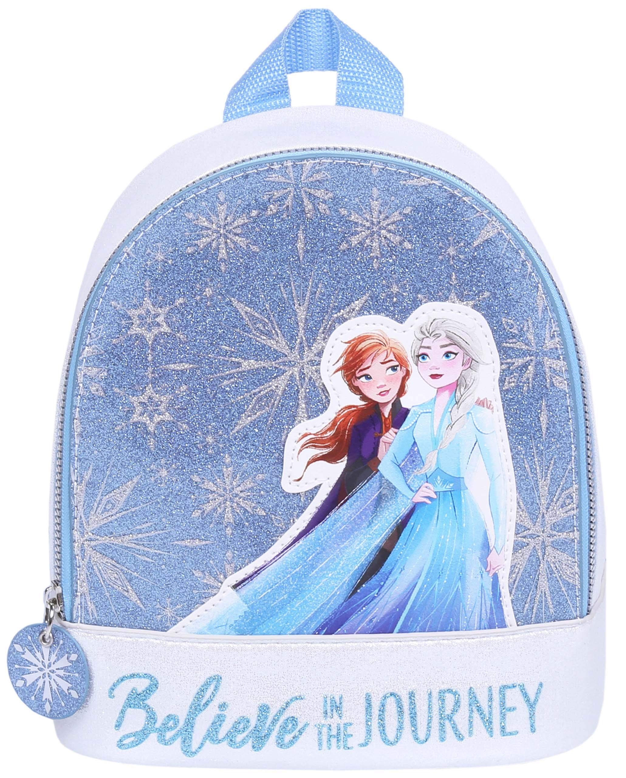 Frozen Small Shiny Blue Silver Backpack One Size