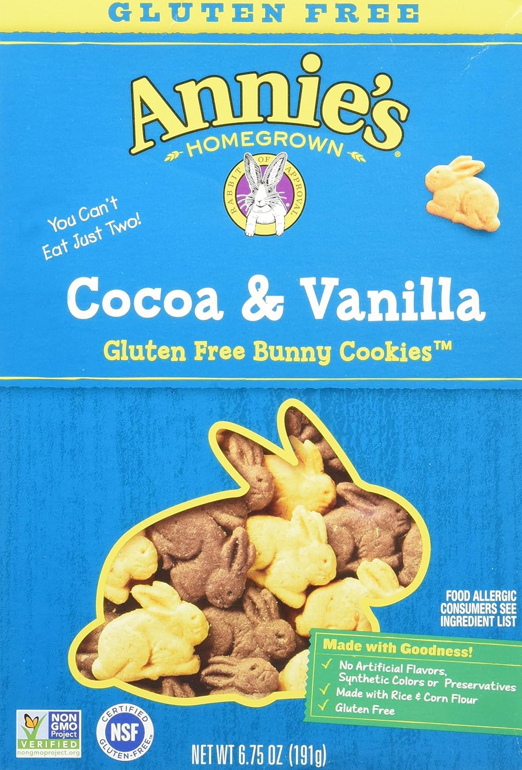 Annie's Homegrown Gluten-Free Bunny Cookies - Cocoa & Vanilla