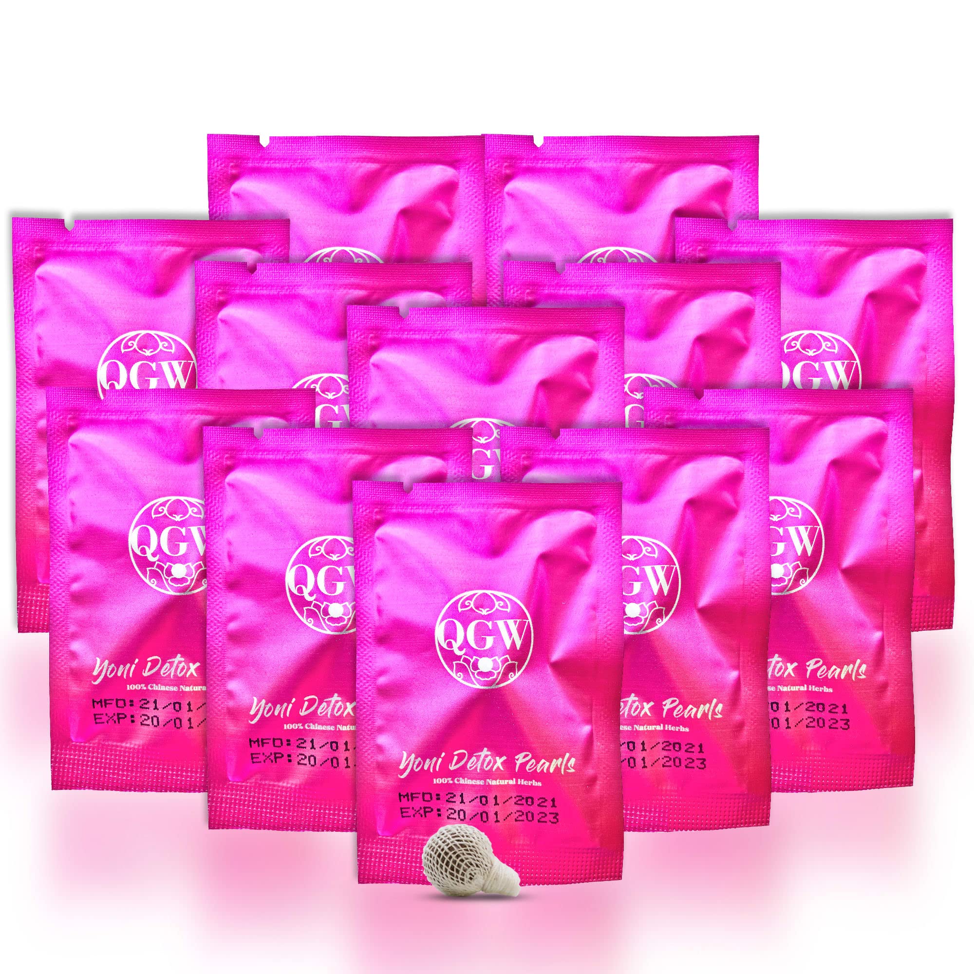 Yoni Detox Pearls Conceive TTC, Yeast Infection, Thrush, Bacterial Vaginosis BV, Candida Balls Treatment for Ladies (12 Pearls)