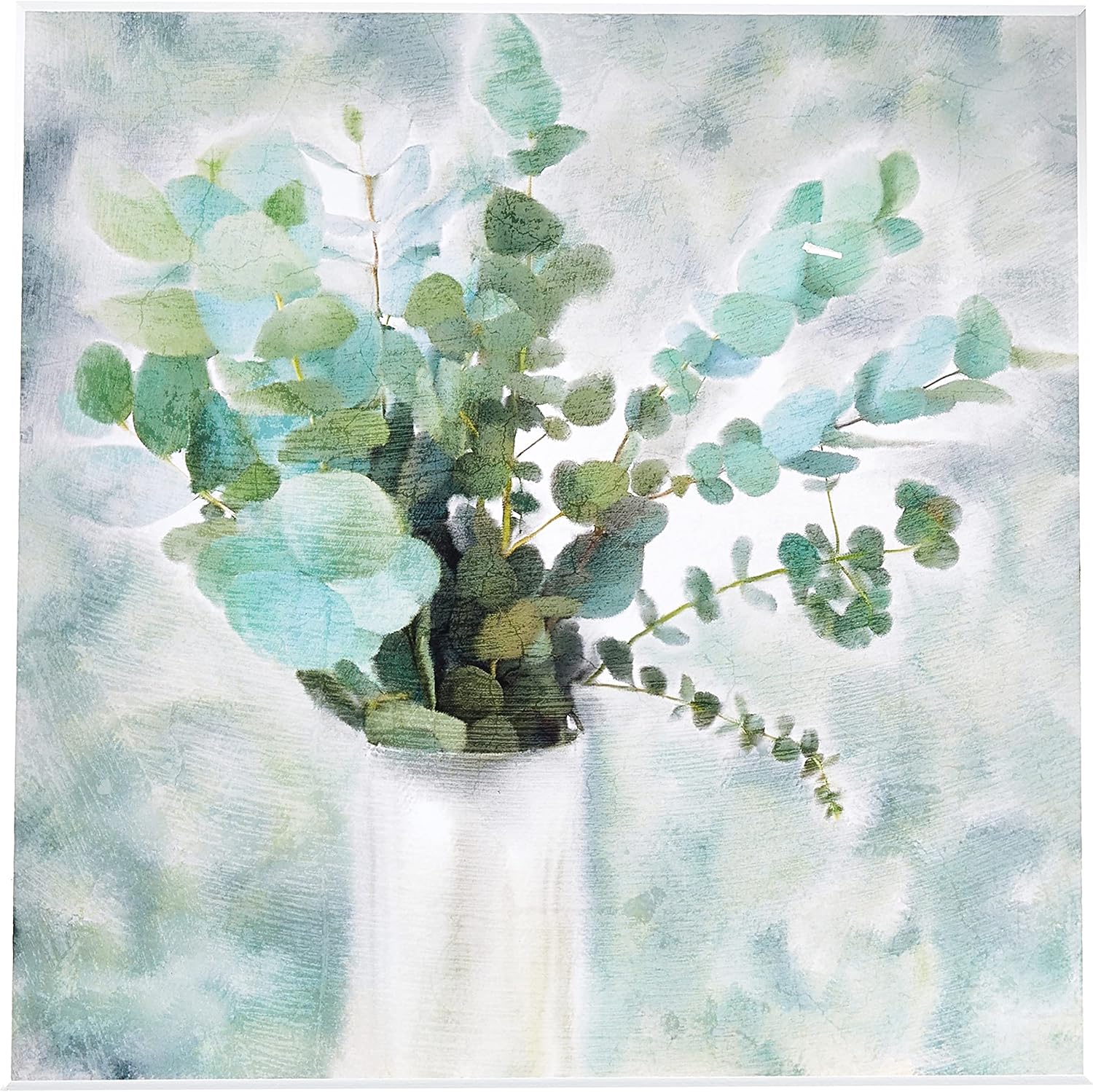 Paintings - Stupell Industries Sage Green Painterly Eucalyptus in White Vase Wall Art, 12 x 12, Multi-Color