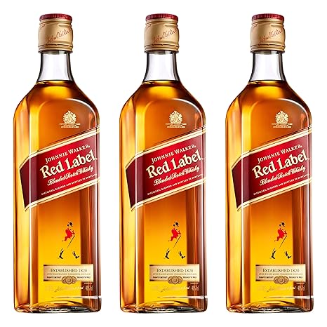 Johnnie Walker Red Label, 3er, Blended Scotch Whisky, Alkohol, Alkoholgetränk, Flasche, 40%, 1 L, 684559