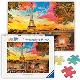 Ravensburger - Evening in Paris - 500 Piece Jigsaw Puzzle - Stunning, Vivid Imagery of Paris at Dusk - Bold Colors - Inspiring Scene - Ideal Gift - Frameable Art - Screen-Free Fun - Puzzles for Adults