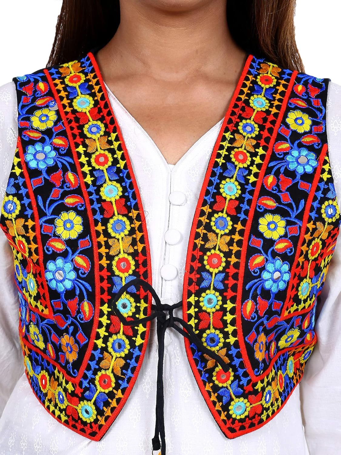 craft trade women's cotton handmade traditional embroiderd short kutchi jacket