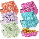 Mexican Party Decorations Nacho Paper Food Boat Trays for Taco Bar, Fiesta | 50 pack, bowls disposable, serving, for hot dogs fries, chip and dip, Cinco De Mayo, birthday party favors