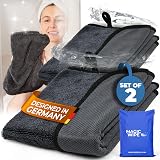 MAGIC WIPE Bathroom Drying Cloth XXL Microfiber 40x60 cm Black 2 pack view 1
