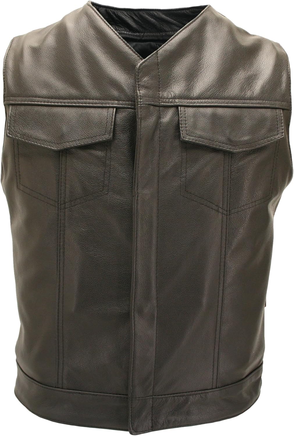 Sons of The Anarchy V Neck Leather Vest Made in USA Clothing