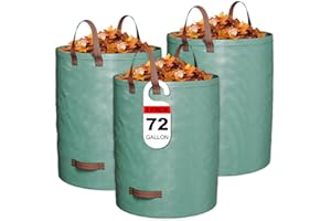 GreatBuddy 72 Gallon Reusable Yard Waste Bag,Heavy Duty,3 Pack Upright Lawn Bags with 4 Reinforced Handles for Garden Leaves and Waste Collection,Lightweight and Portable