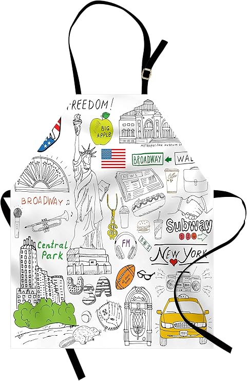 Amazon Com Lunarable American Apron New York City Culture