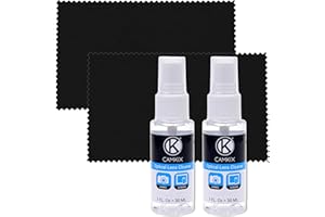 CAMKIX Lens and Screen Cleaning Kit - 2X Cleaning Spray, 2X Microfiber Cloth - Perfect to Clean The Lens of Your DSLR Camera