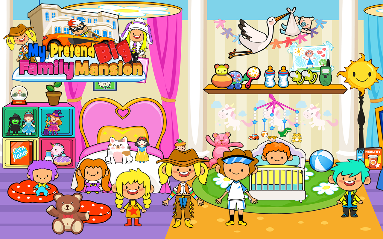 My Pretend Family Mansion - Big Friends Dollhouse & Kindergarten Play Games